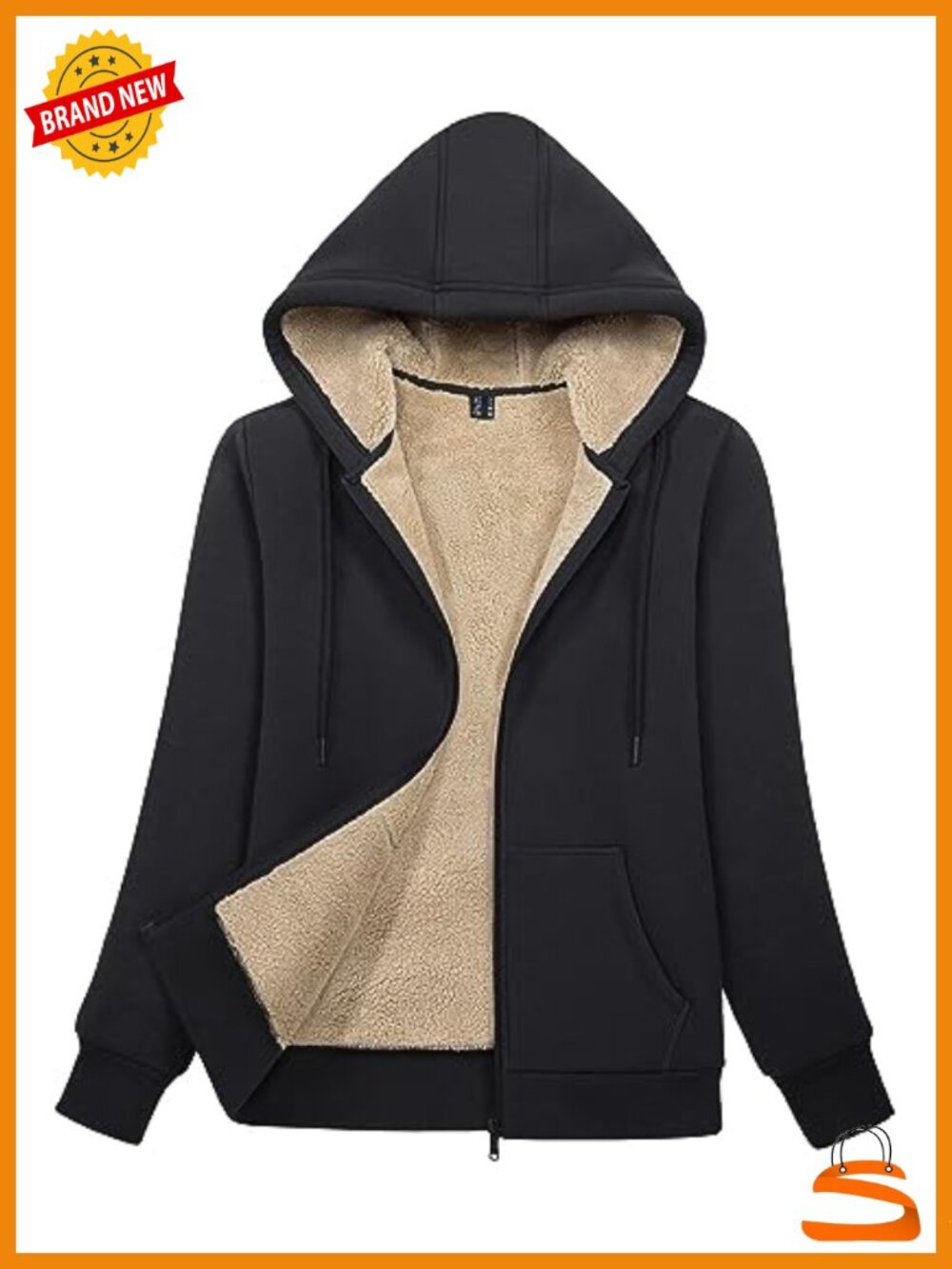 Sherpa Lined Full Zip Hoodie Women Warm Winter Fleece Jacket with Pockets